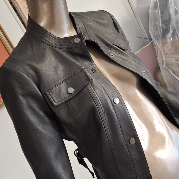 Vintage runway pleather crop jacket - Picture 5 of 5